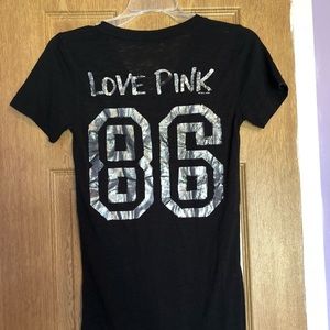 Victoria’s Secret PINK Black & Silver Burnout Tee!